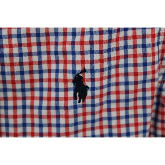 RALPH LAUREN 18M BOYS BUTTON DOWN SHIRT RED WHITE BLUE GINGHAM PLAID - Picture 3 of 7